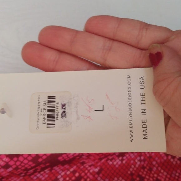 Emily HSU designs pink pattern leggings sz Large New - Picture 6 of 17